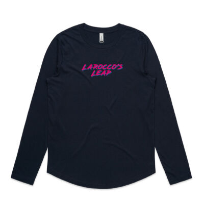Womens Longsleeve Pink Logo Black & Navy Shirt Thumbnail