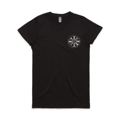 Compass Womens Tee (Black & Navy) Thumbnail
